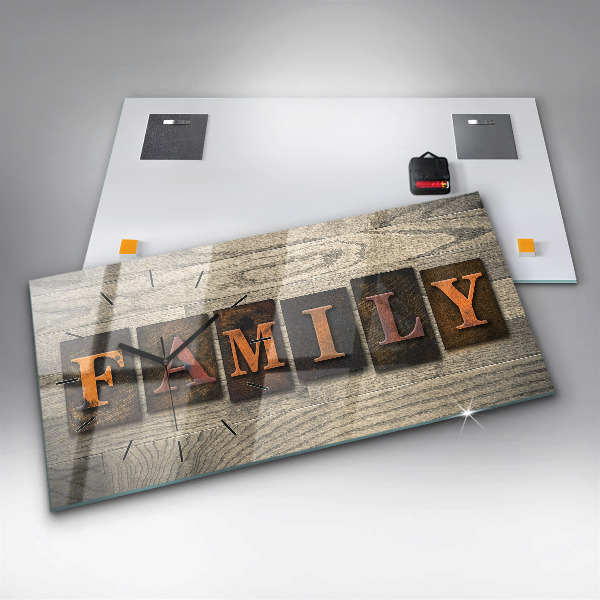 Horloge rectangulaire horizontale 'La famille d''inscriptions'