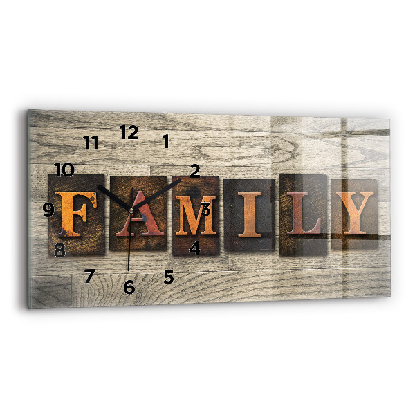 Horloge rectangulaire horizontale 'La famille d''inscriptions'