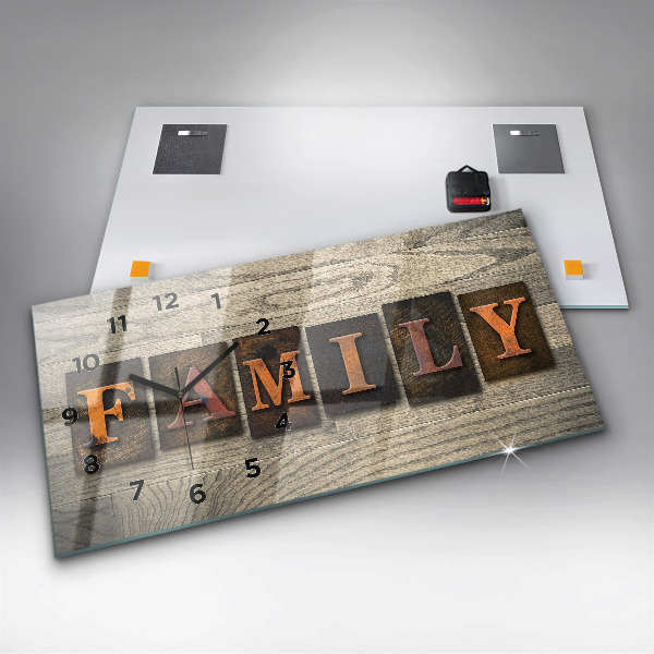 Horloge rectangulaire horizontale 'La famille d''inscriptions'
