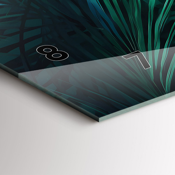 Horloge murale horizontale feuilles tropicales