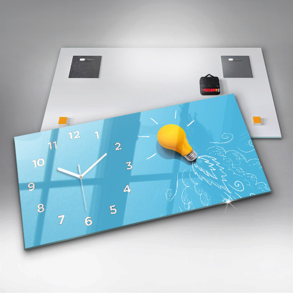 Horloge murale horizontale 'Dessin d''ampoule'