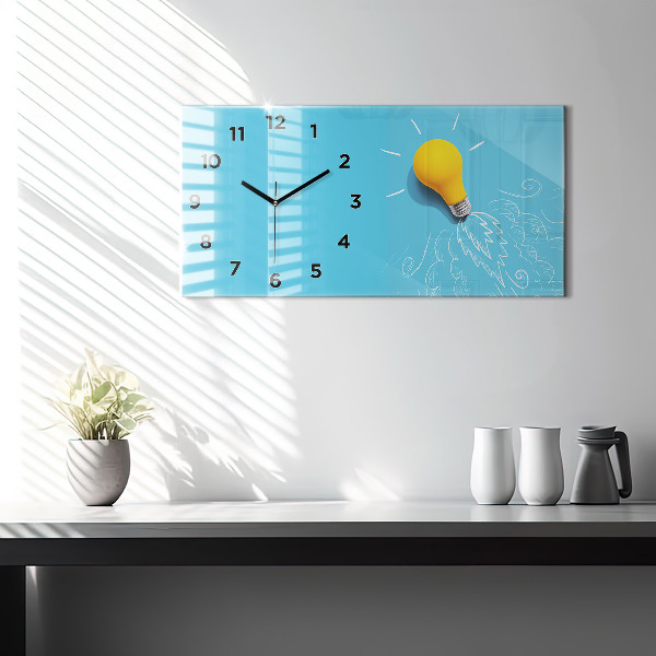Horloge murale horizontale 'Dessin d''ampoule'
