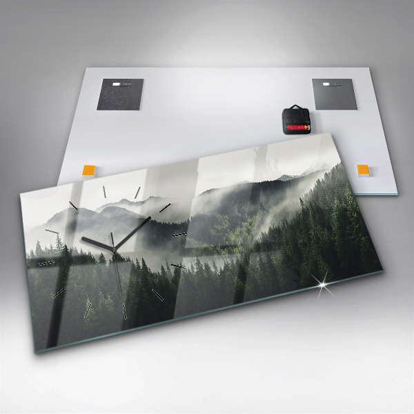 Horloge murale horizontale Paysage forestier