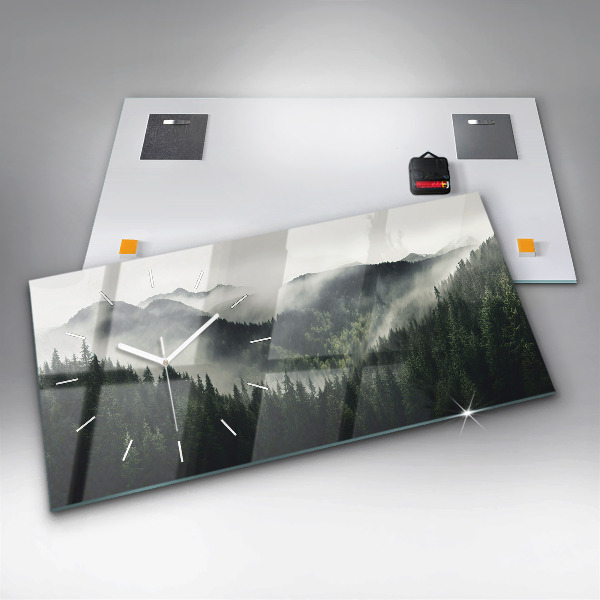 Horloge murale horizontale Paysage forestier