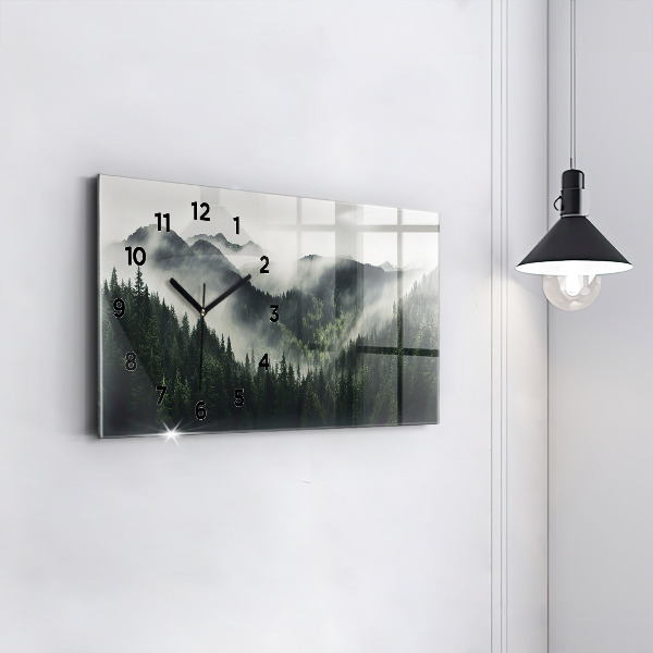 Horloge murale horizontale Paysage forestier
