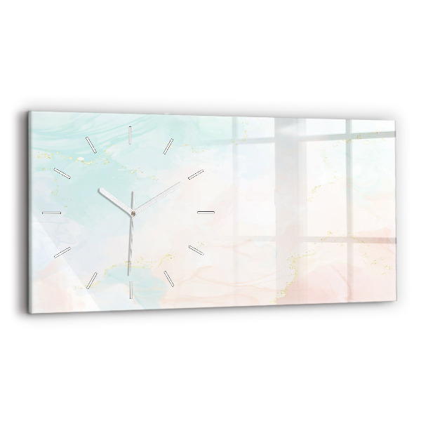 Horloge murale horizontale Aquarelle marbrée
