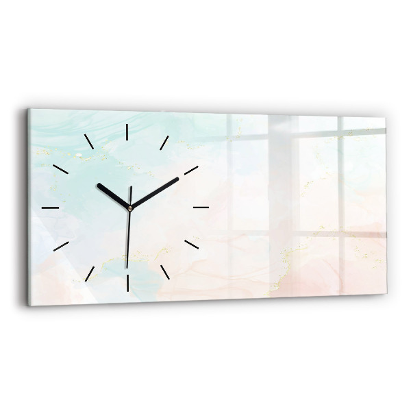 Horloge murale horizontale Aquarelle marbrée