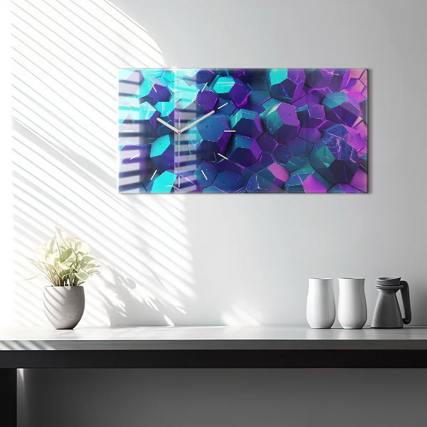 Horloge murale horizontale figures géométriques