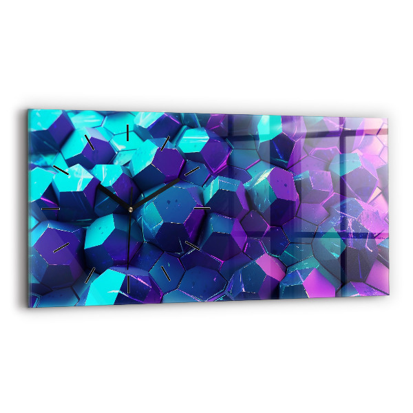 Horloge murale horizontale figures géométriques