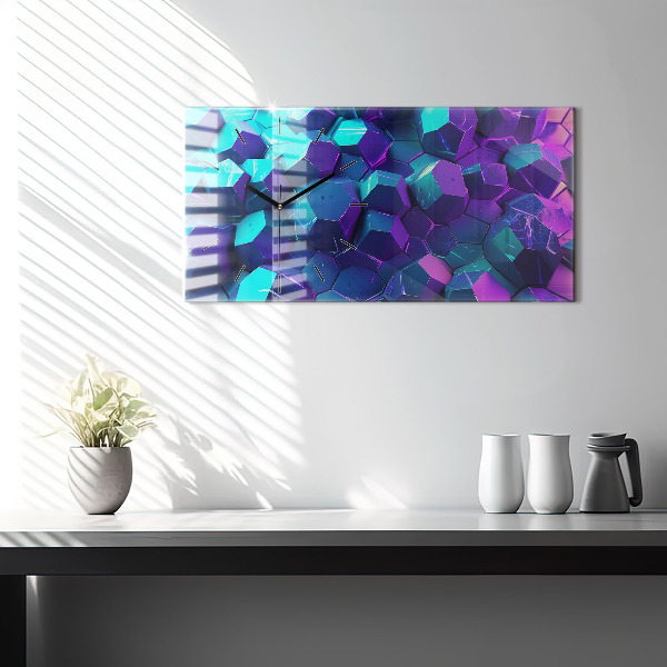 Horloge murale horizontale figures géométriques