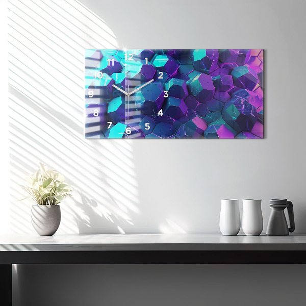 Horloge murale horizontale figures géométriques