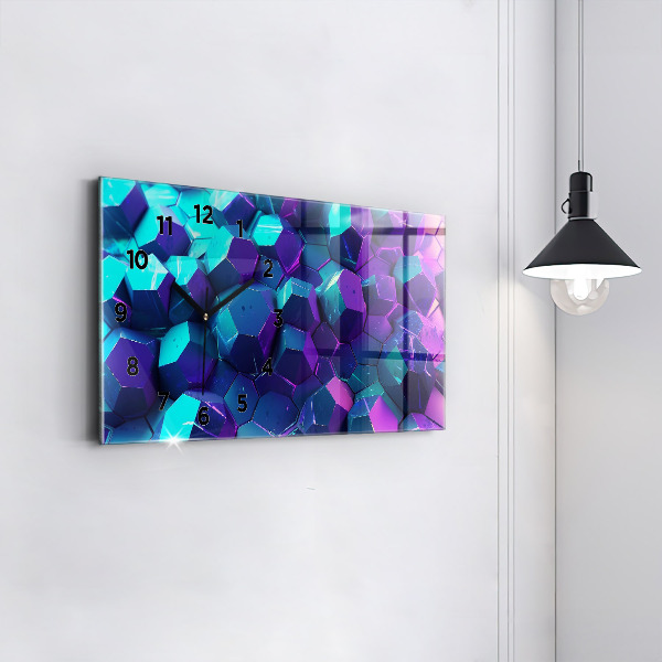 Horloge murale horizontale figures géométriques