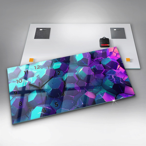 Horloge murale horizontale figures géométriques