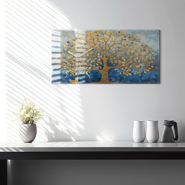 Horloge murale horizontale Arbre abstrait