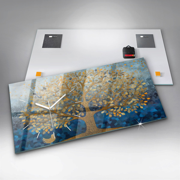 Horloge murale horizontale Arbre abstrait