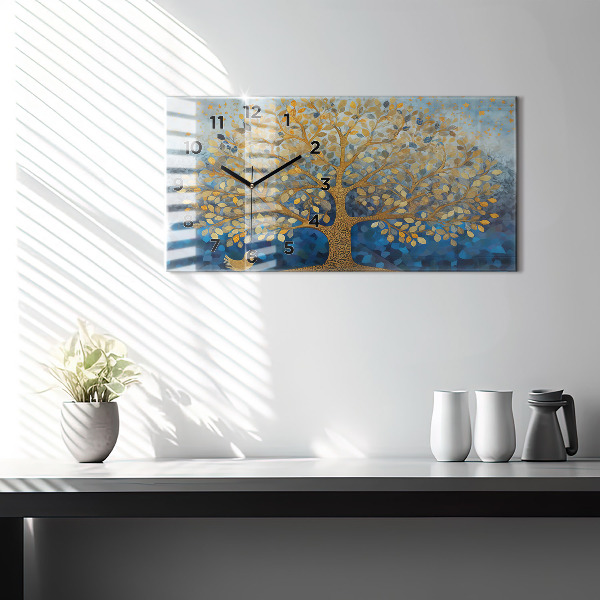 Horloge murale horizontale Arbre abstrait