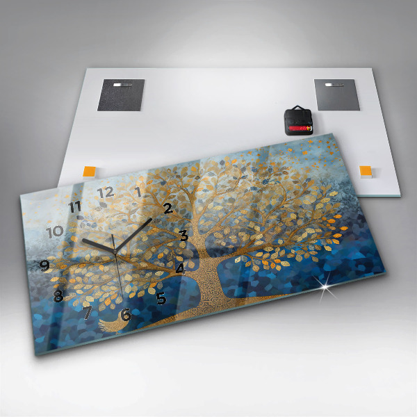 Horloge murale horizontale Arbre abstrait