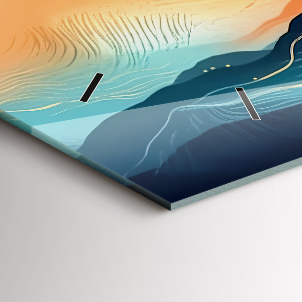 Horloge murale horizontale Paysage de montagne