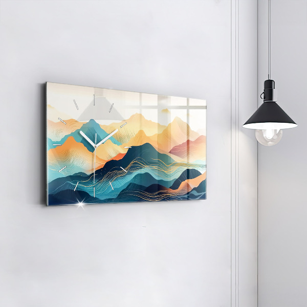 Horloge murale horizontale Paysage de montagne