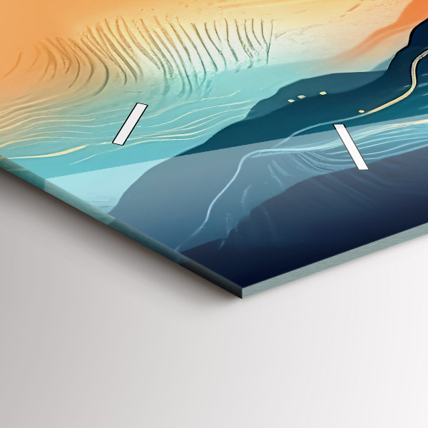 Horloge murale horizontale Paysage de montagne