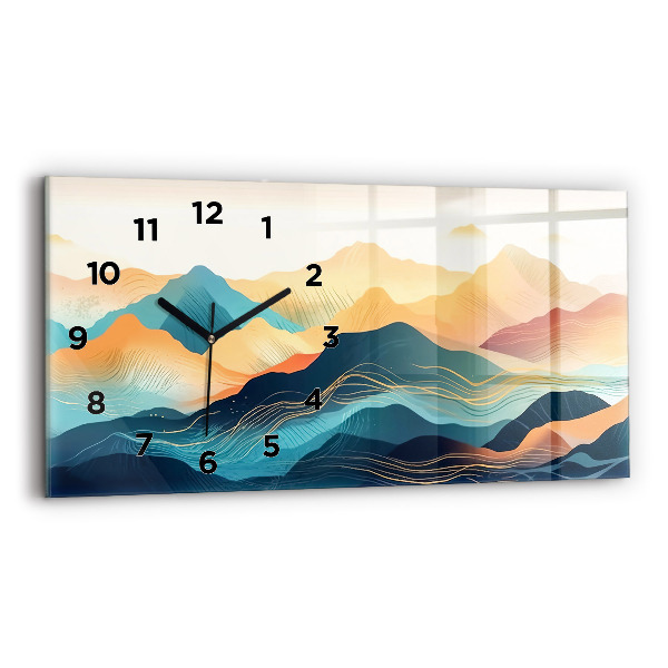 Horloge murale horizontale Paysage de montagne