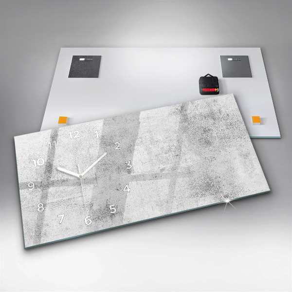 Horloge murale horizontale Mur en béton