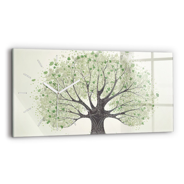Horloge murale horizontale Nature des grands arbres