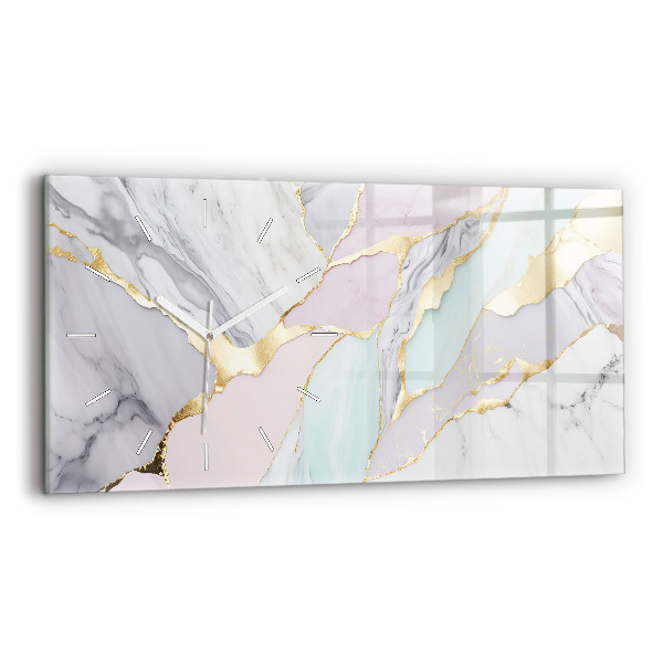 Horloge murale horizontale Motif en marbre