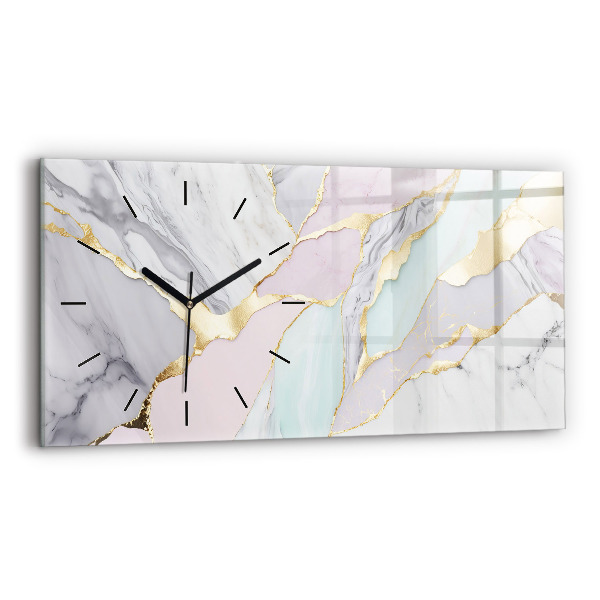 Horloge murale horizontale Motif en marbre