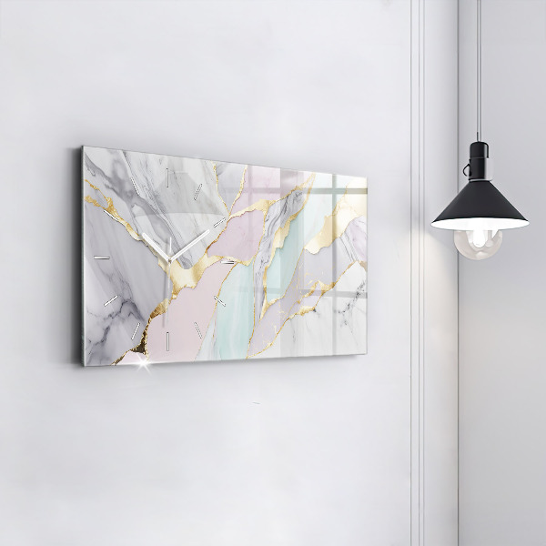 Horloge murale horizontale Motif en marbre