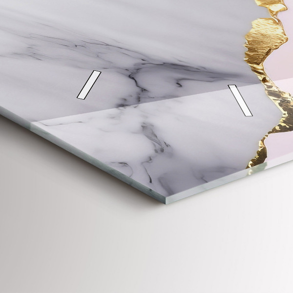 Horloge murale horizontale Motif en marbre