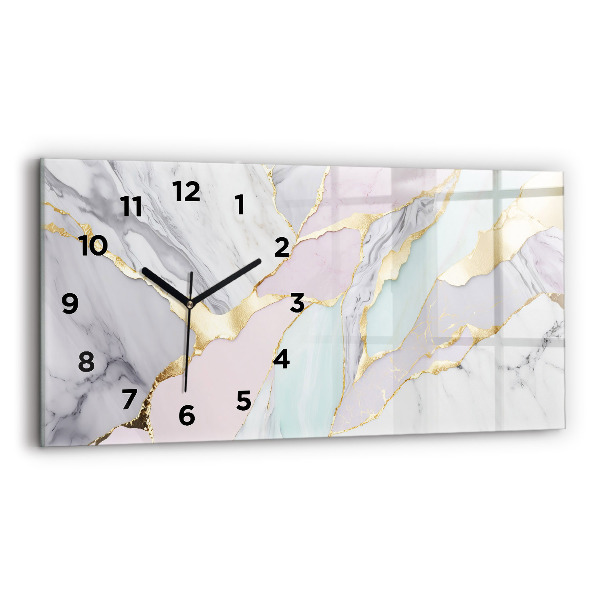 Horloge murale horizontale Motif en marbre