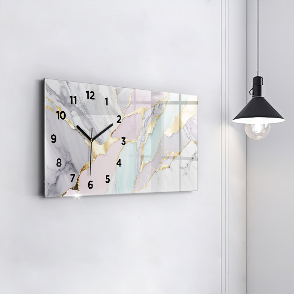 Horloge murale horizontale Motif en marbre