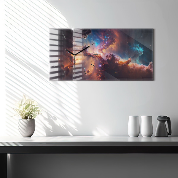 Horloge murale horizontale Le monde cosmique des étoiles
