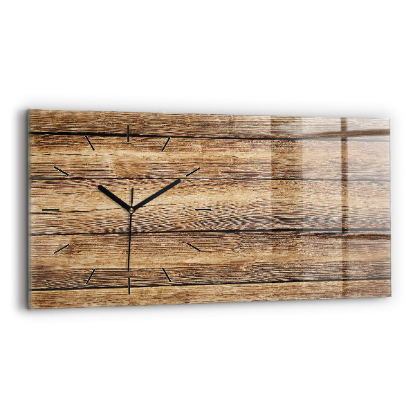Horloge rectangulaire horizontale planches de bois