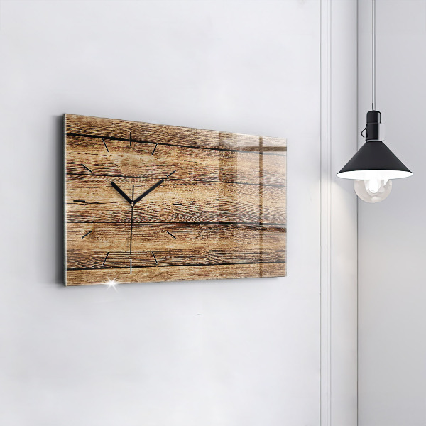 Horloge rectangulaire horizontale planches de bois