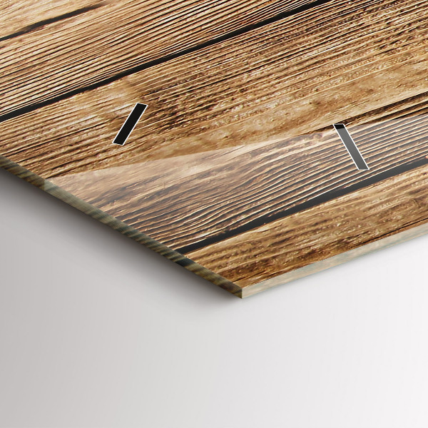 Horloge rectangulaire horizontale planches de bois