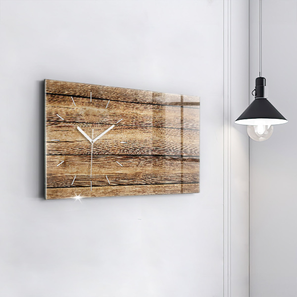 Horloge rectangulaire horizontale planches de bois