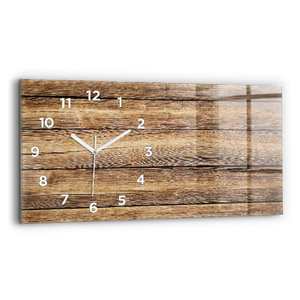 Horloge rectangulaire horizontale planches de bois