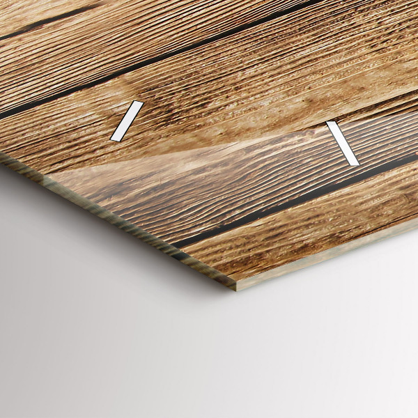 Horloge rectangulaire horizontale planches de bois