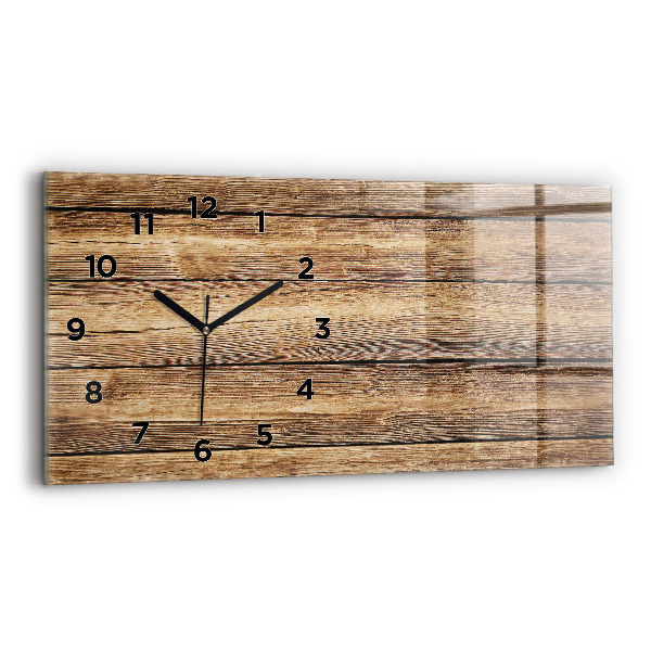 Horloge rectangulaire horizontale planches de bois