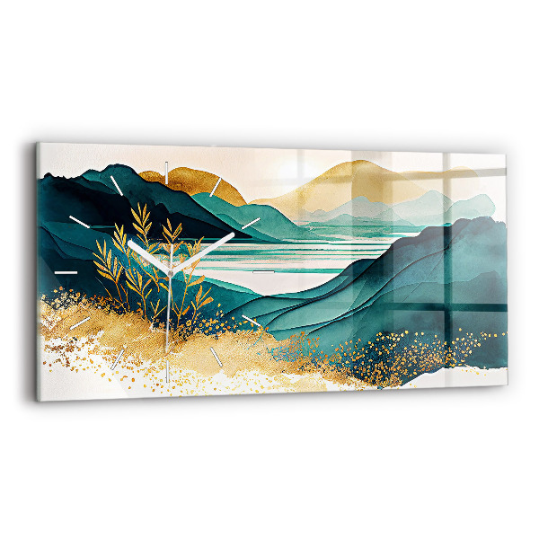Horloge murale horizontale Paysage de montagne