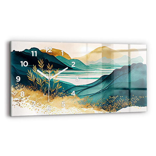 Horloge murale horizontale Paysage de montagne