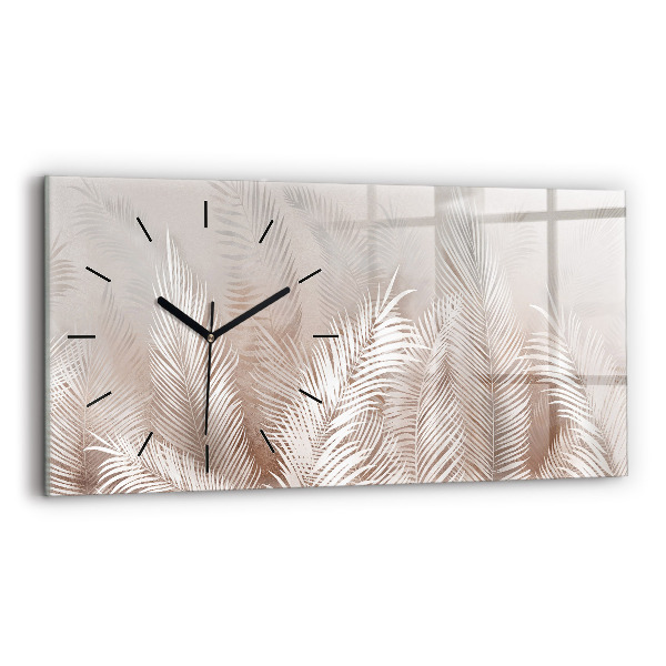 Horloge murale horizontale feuilles tropicales