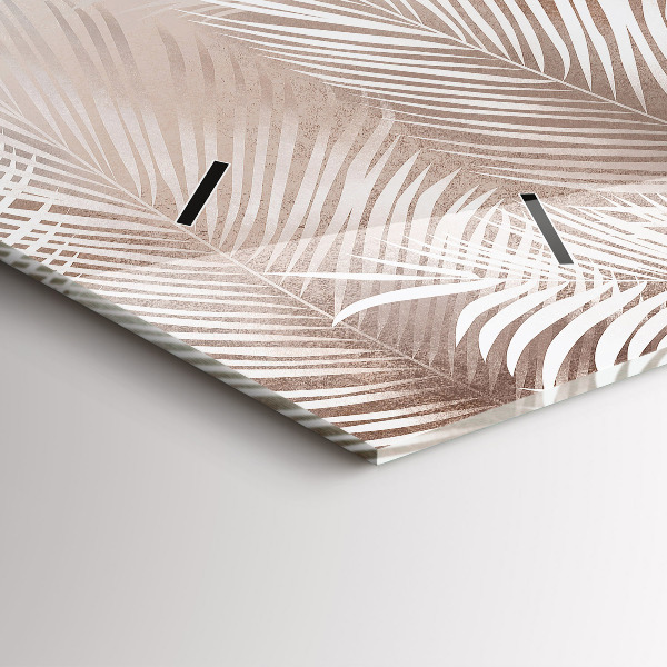 Horloge murale horizontale feuilles tropicales