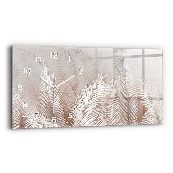 Horloge murale horizontale feuilles tropicales