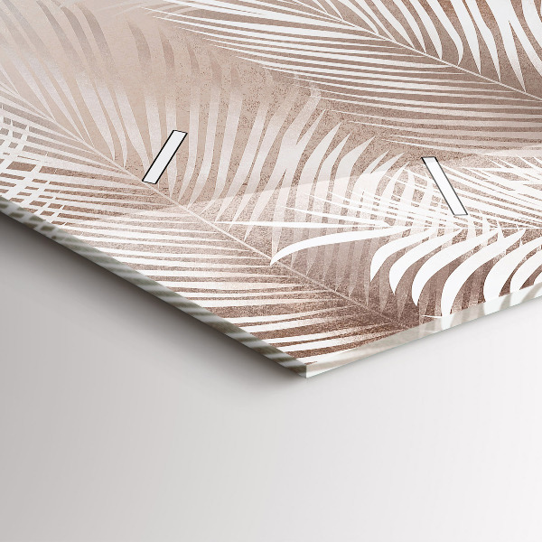 Horloge murale horizontale feuilles tropicales