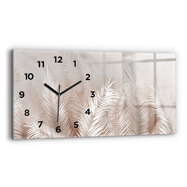Horloge murale horizontale feuilles tropicales