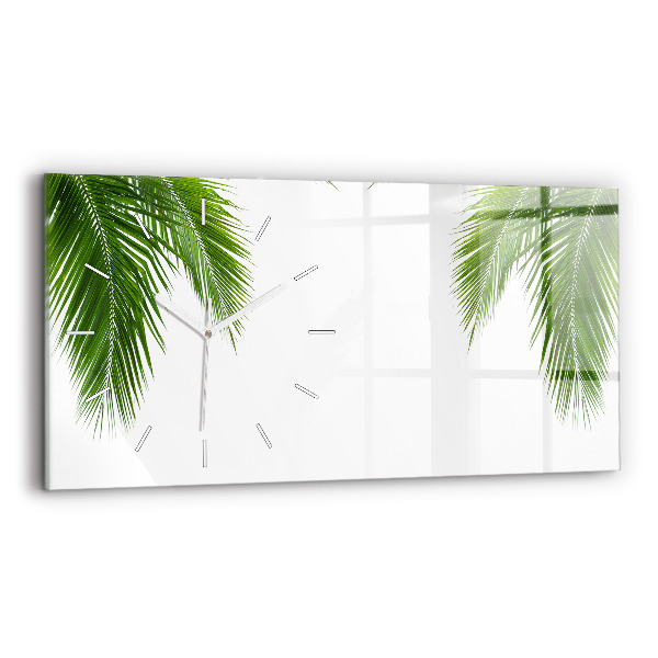 Horloge murale horizontale Feuilles de palmier nature