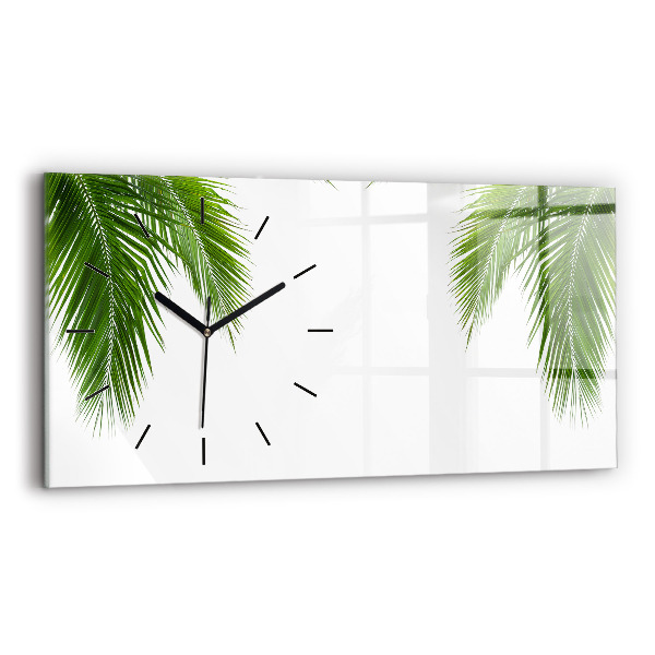 Horloge murale horizontale Feuilles de palmier nature